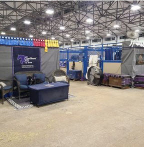 Photo of the barn set up at Fort Worth Horse Show